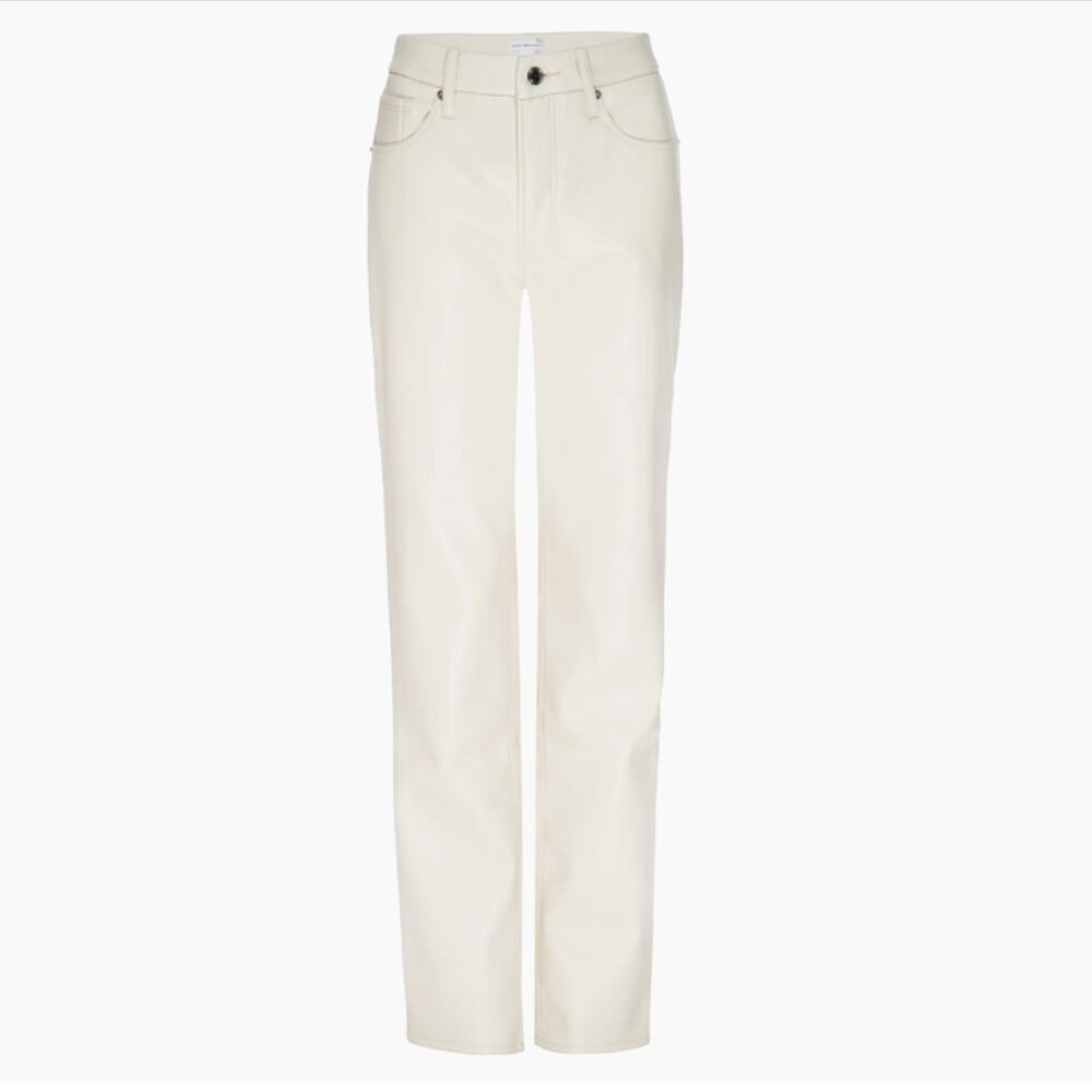 Good American Better Than Leather Faux Leather Good Icon Pants Bone001 Cream 12